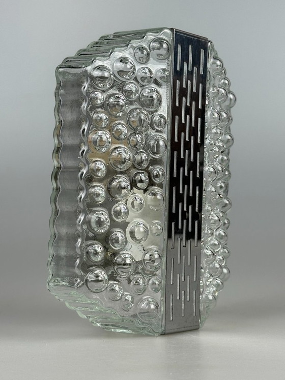Image 1 of 60s 70s Bubble Wall Lamp Chrome & Glass Space Age by Hustadt Leuchten