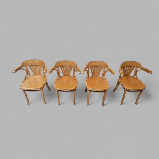 Set of 4 Mid - Century armchairs Chairs Thonet No 24 Furniture