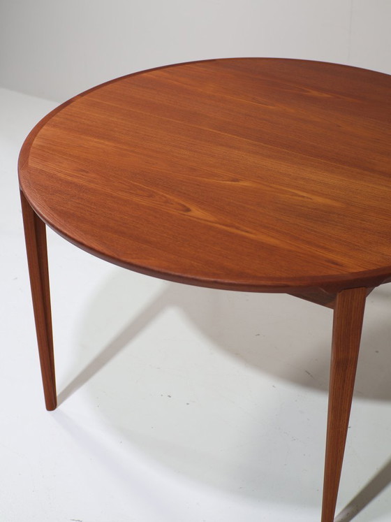 Image 1 of Henry Rosengren Hansen round extendable teak dining table