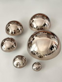 Set of 6 Sculptural Stainless Steel Half-Spheres – Reflective Modern Wall Decor
