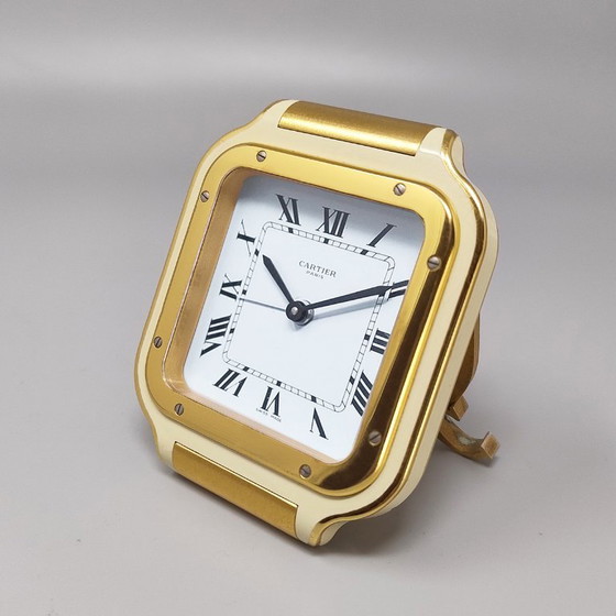 Orologio sveglia Cartier Santos Pendulette anni '80. Prodotto in Svizzera, Metallo, Crema (foto 4 di 10)