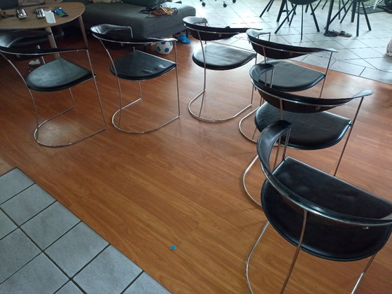 Chairs by Arrben italy 1980 s – Armchairs, Leather, Chrome (photo 7 of 9)