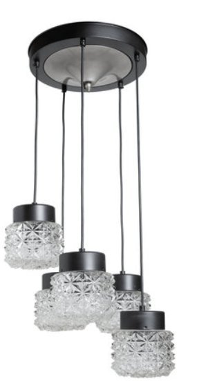 Raak Design cascade pendant lamp of glass 1960.