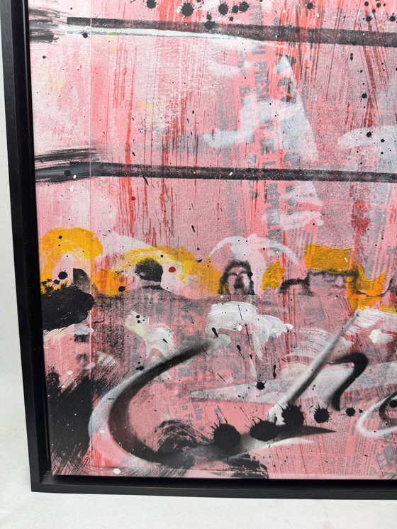 Image 1 of Ronald Chapeau - "Il più grande 1" - Muhammad Ali - Tecnica mista su tela incorniciata