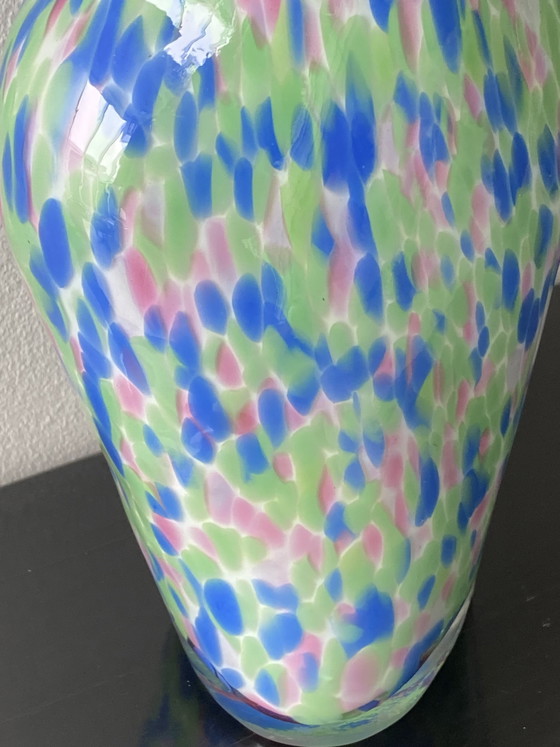Image 1 of Large Murano Vase with Vintage Woman's Bust