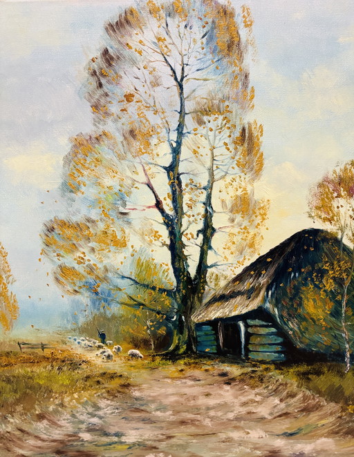 Den Schafstall malen