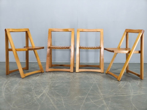 Ensemble de 4 chaises pliantes Trieste d'Aldo Jacober pour Alberto Bazzani