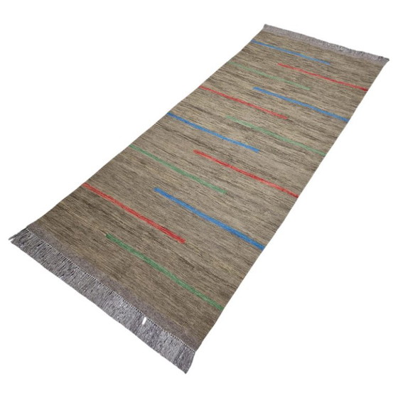 Bruine halloper – Handgesponnen wol – Handgeweven – 230 x 92 cm – Vloerkleden en tapijten, Wool (photo 2 of 5)