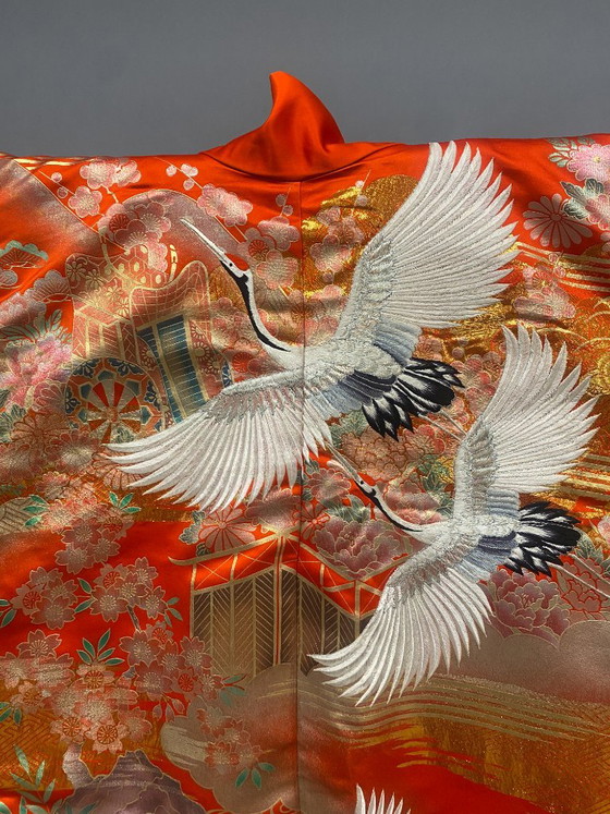 Original Japanese wedding kimono, Wall decoration, Silk, Multi Color (photo 4 of 8)