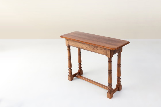 Image 1 of Rustic Oak Console Table with Drawer, Belgium ca. 1800