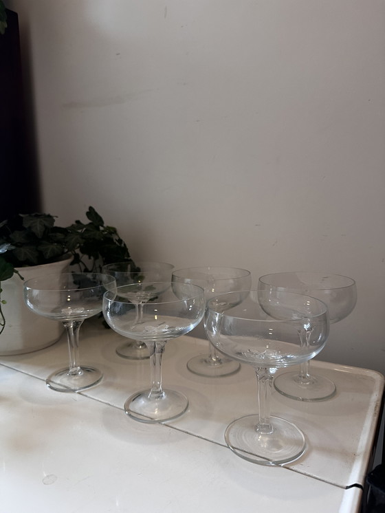 Image 1 of Set di 6 bicchieri da champagne coupe in cristallo