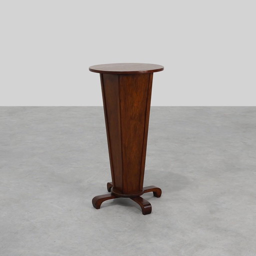 Table d'appoint ronde Art Déco en chêne, France années 1930