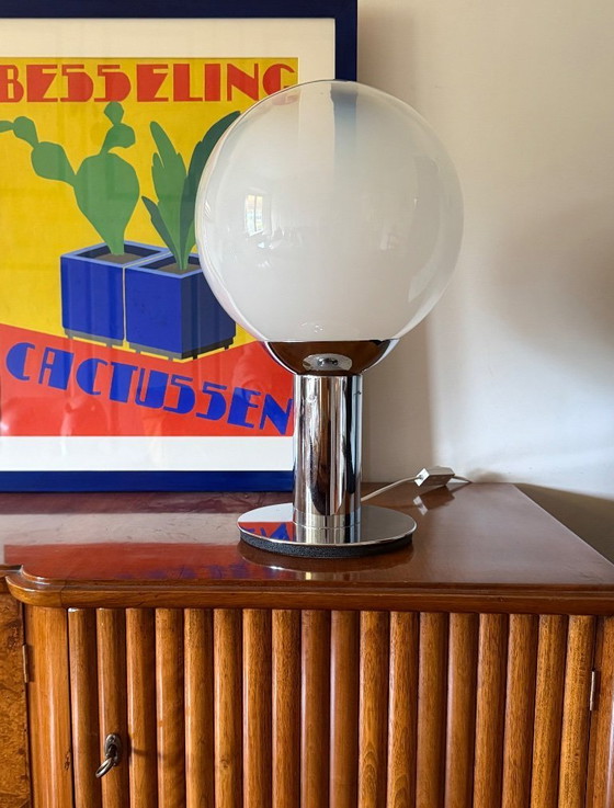 Image 1 of Lampe de table chromée style futuriste, France années 1980