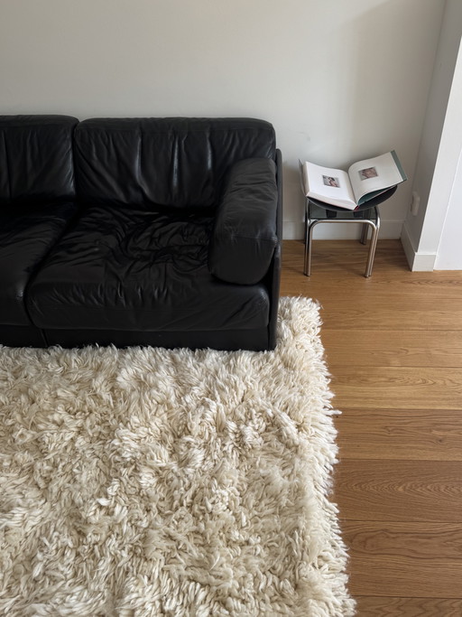 De Stede DS 76 Schwarzes Leder 3-teiliges Ecksofa mit Schlaffunktion