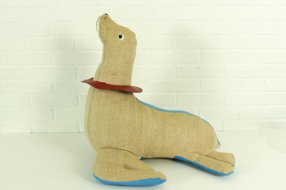 Image 1 of Großes therapeutisches Robben-Spielzeug aus Jute und Leder von Renate Müller, 1960er Jahre