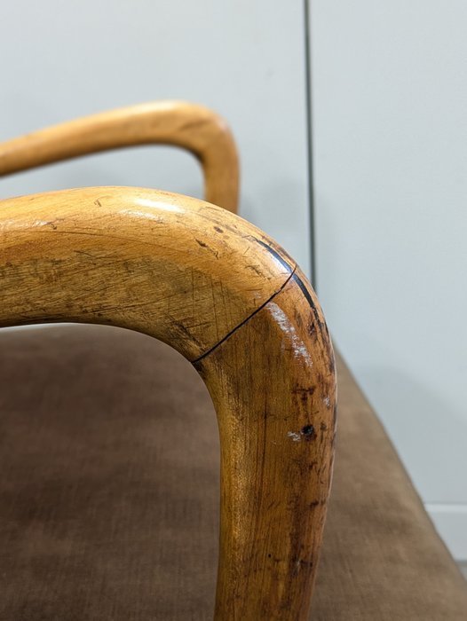 Image 1 of Paire de fauteuils, années 1940, bois, tissu