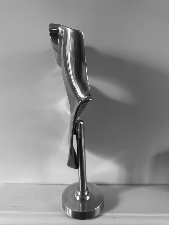 Image 1 of Modernistische chromen buste, vintage design, jaren 70