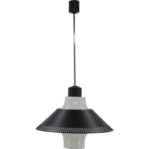 Lampe suspendue vintage en verre et métal par Napako, Tchécoslovaquie 1970