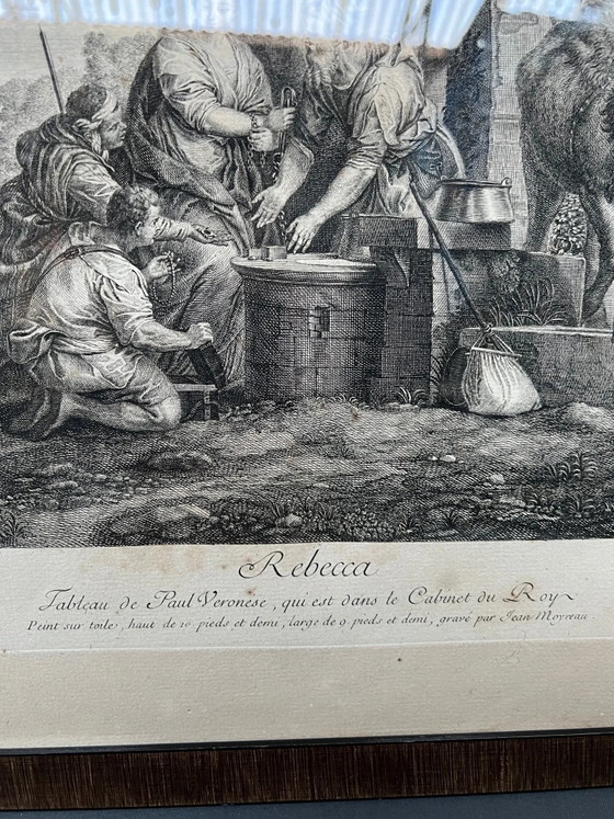 Voormalige originele gravure "Rebecca", Schilderijen & Tekeningen, Papier (foto 3 van 4)