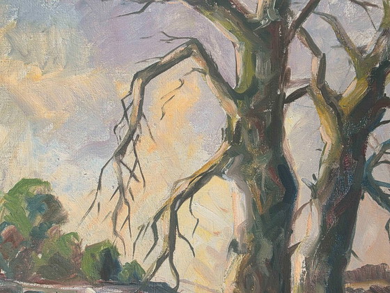 Dipinto a olio originale di paesaggio con etichette espositive – Dipinti e disegni, Tela (photo 8 of 12)