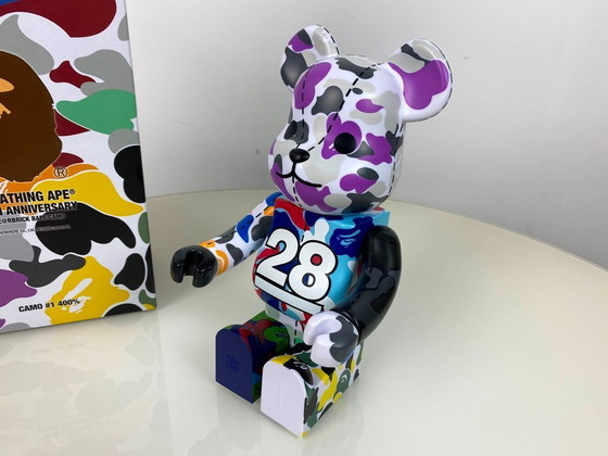 Image 1 of Bearbrick bape A bathing APE 28. Jubiläum 01 Camo #1 400% Medicom