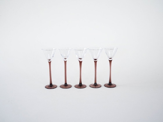 Image 1 of Set van vijf glazen, Deens design, jaren 70, vervaardigd in Denemarken.