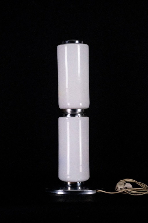 1970s Murano Glass Floor Lamp, Chrome Structure, Made in Italy