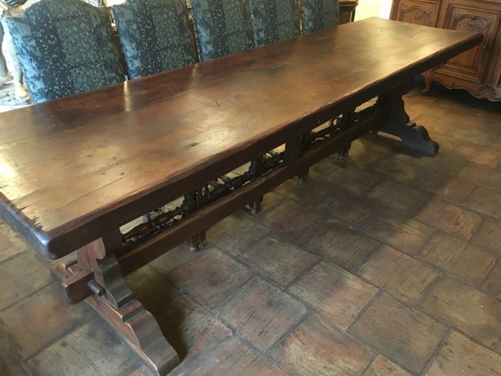 Tavolo da monastero + 9 sedie e 2 poltrone Luigi XIII in rovere., Tavoli da pranzo (foto 7 di 20)