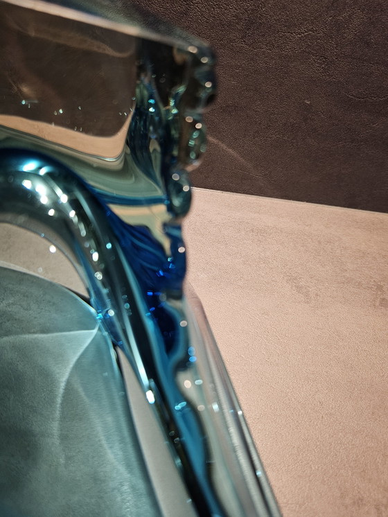 Image 1 of Coupe en turquoise du Val Saint Lambert.