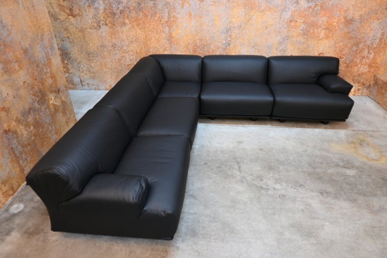 Refurbished Unique black leather Cassina Fiandra Modular sofa – Modern (photo 9 of 10)
