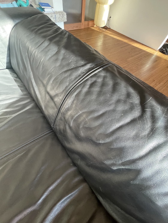 Image 1 of Rolf Benz - 3 seater - black leather - mid century 