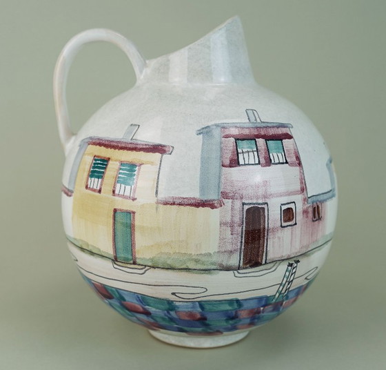 Image 1 of Precioso jarrón de mediados de siglo de Jawe, decorado con pintura a mano "Capri", de la década de 1950.