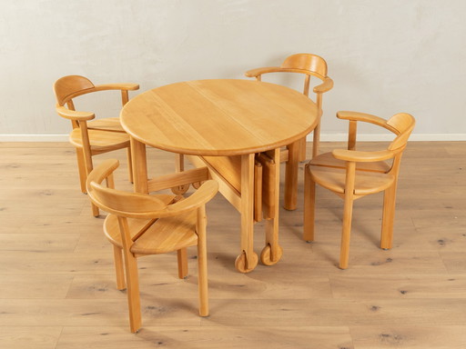 Ensemble de salle à manger vintage, table et chaises extensibles