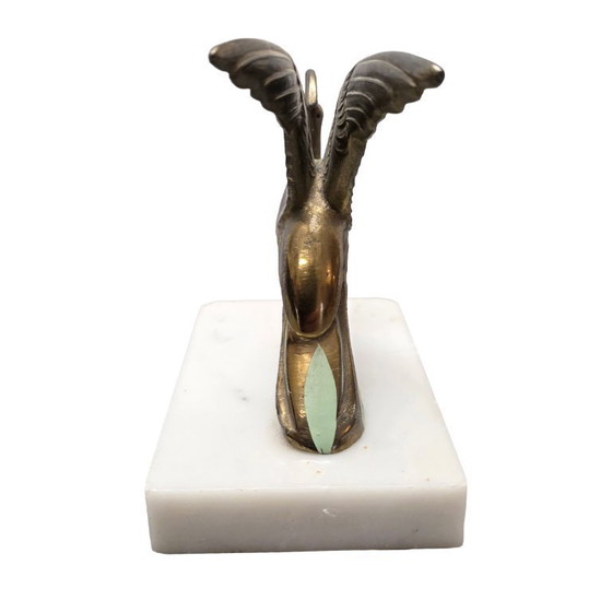 Image 1 of Art Deco bookend peacock
