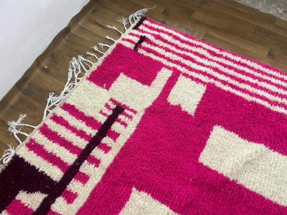 Image 1 of Handmade Moroccan Berber Wool Rug Geometric Patterns in Earthy Tones Soft Durable Artisan Craftsmanship