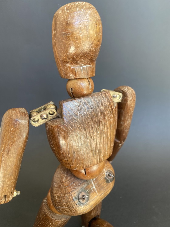 Image 1 of Sculptural Vintage Wooden Lay Figure with Aged Patina