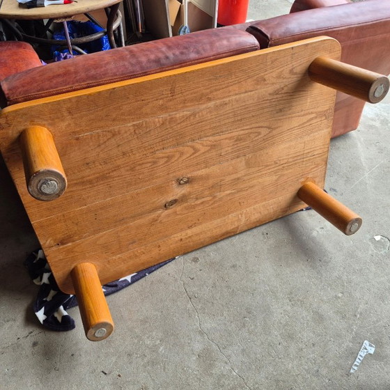 Mid Century Solid Wood Perriand Style Coffee Table 1960s (photo 4 of 7)