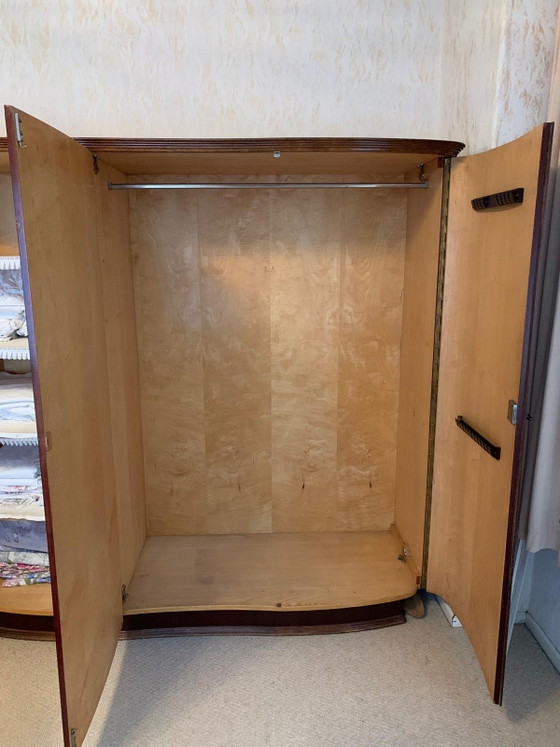 Meubles de chambre antiques (armoire + coiffeuse), Bois, Verre, Marron (photo 5 sur 6)