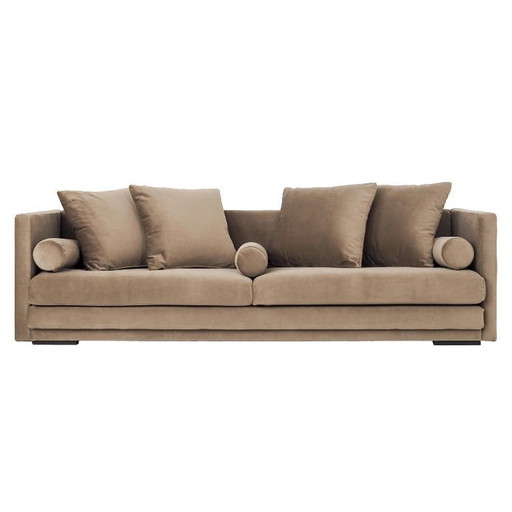 Sofa MALMO brown velour, Scandinavian design
