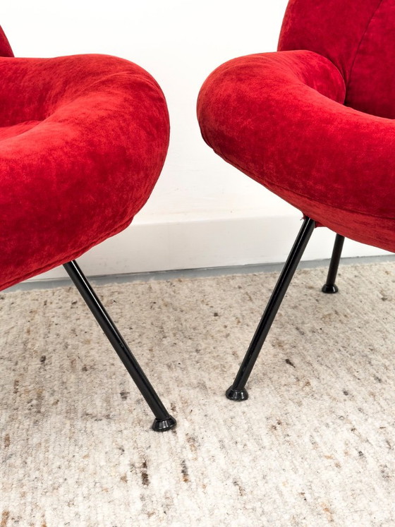 Fauteuils rouges de salon par Fritz Neth pour Correcta, années 1950, lot de 2 – Textile (photo 17 of 20)