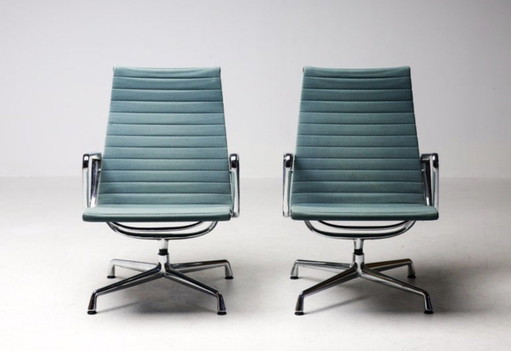 Set of 2 Hermen Miller Aluminum group EA116 Lounge Chairs
