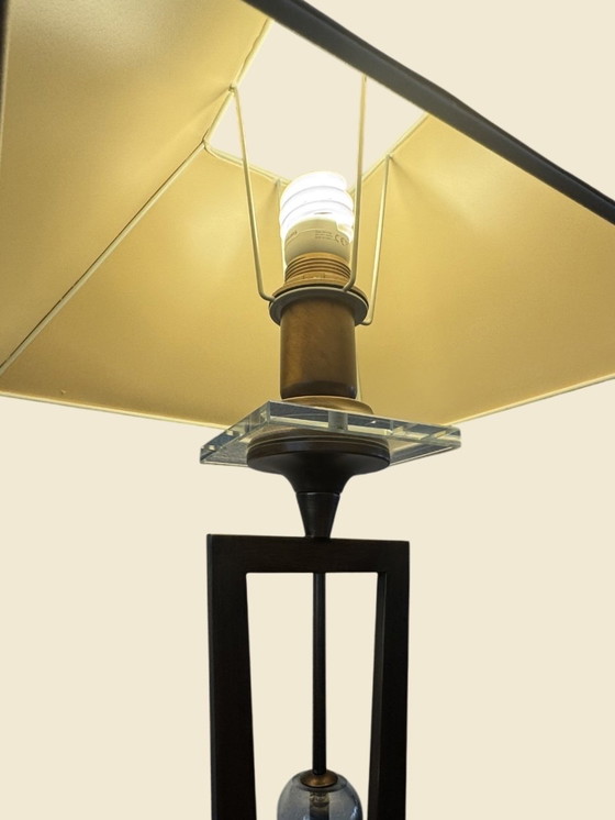 Image 1 of 🔷 UNICUM | Il Paralume Marina Bronze Table Lamp | Italian Design | Murano Glass | 1987-1995