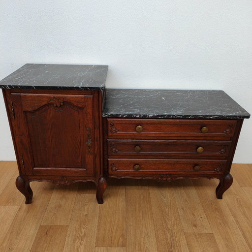 Vintage TV Cabinet, Sideboard, Chest of Drawers, Sideboard with Marble Top
