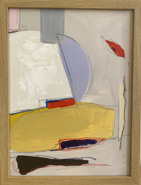 Image 1 of Diptych Abstract Paintings 30 x 40 Including Frame