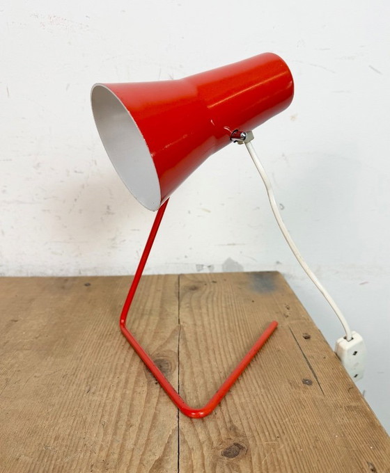 Image 1 of Lampada da tavolo rossa vintage di Josef Hurka per Drupol, anni '60