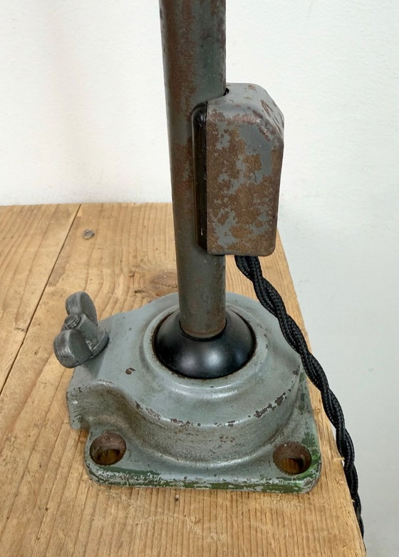 Image 1 of Industrial Grey Enamel Workshop Table Lamp from Siemens, 1950s