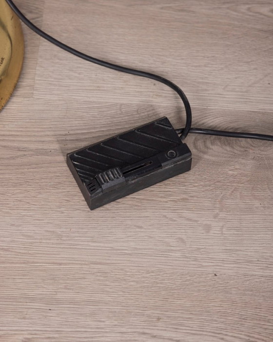 Image 1 of Lampada da terra vintage anni '80 in ottone placcato oro e vetro, disegnata da Relux Milano.