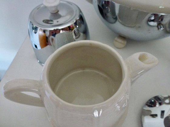 Vintage Everhot Art Deco Tea Set from the 1930s. – Benraad Everhot, Tableware, Ceramic, Metal (photo 7 of 8)