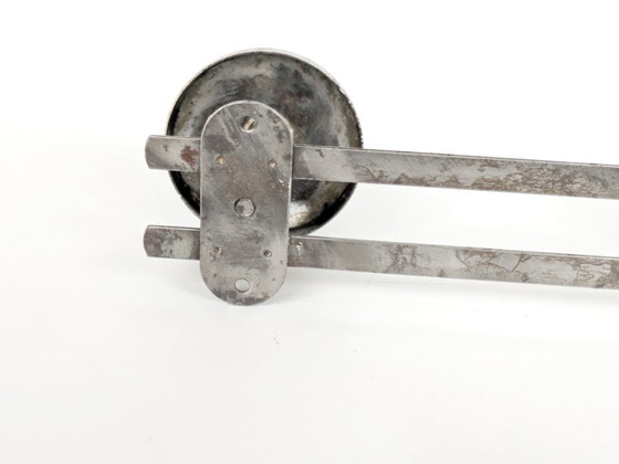 Image 1 of Paar französische Stahlgarderobenständer, industrielle Wandhaken aus den 1950er Jahren mit runden Köpfen