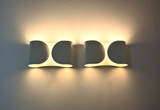 Image 1 of White Foglio Sconces by Tobia & Afra Scarpa for Flos, 1960s, Set of 2